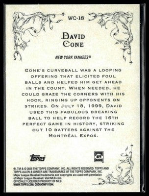 2025 Topps Allen & Ginter #WC-18 David Cone Wicked Curves