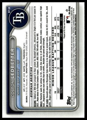 2024 Bowman #BCP-124 Colton Ledbetter Chrome Prospects