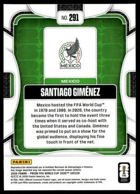 2026 Panini Prizm FIFA World Cup #291 Santiago Gimenez