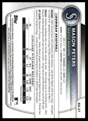 2025 Bowman Draft #BD-27 Mason Peters