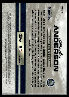 2025 Bowman Draft #BDN-3 Kade Anderson Bowman Draft Night
