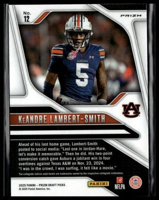 2025 Panini Prizm Draft Picks #12 KeAndre Lambert-Smith Prizms Red
