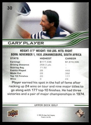 2026 Upper Deck #30 Gary Player