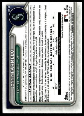 2024 Bowman #BCP-147 Jonny Farmelo Chrome Prospects