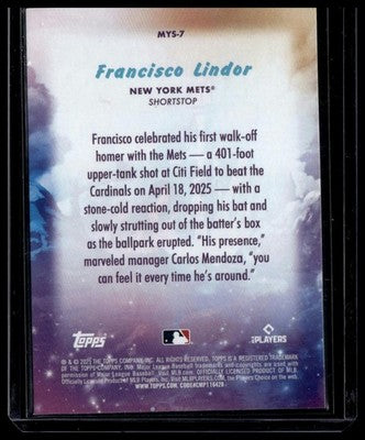 2025 Topps Update #MYS-7 Francisco Lindor Mystical