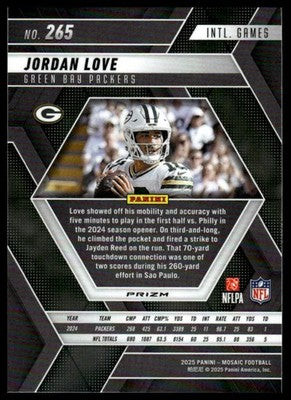 2025 Panini Mosaic #265 Jordan Love