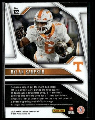 2025 Panini Prizm Draft Picks #122 Dylan Sampson Prizms Silver