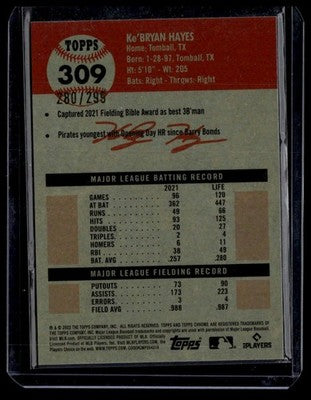 2022 Topps Chrome #309 Ke'Bryan Hayes Green Wave Refractor #/99