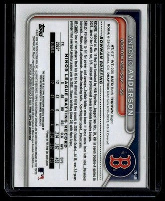 2024 Bowman #CPA-AAN Antonio Anderson Chrome Prospects Autographs