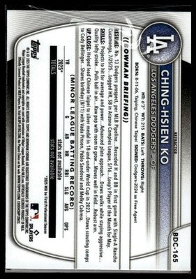 2025 Bowman Draft #BD-165 Ching-Hsien Ko