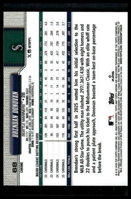 2026 Topps Chrome #68 Brendan Donovan X-Fractors