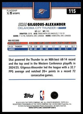 2025-26 Topps #115 Shai Gilgeous-Alexander