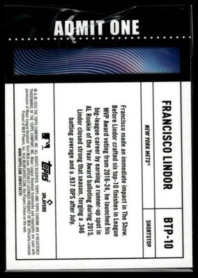 2026 Topps #BTP-10 Francisco Lindor Big Ticket Players