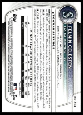 2025 Bowman Draft #BD-103 Felnin Celesten