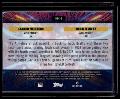 2025 Topps Chrome Cosmic #DSC-6 Nick Kurtz / Jacob Wilson Dual Star Clusters