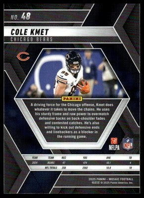 2025 Panini Mosaic #48 Cole Kmet