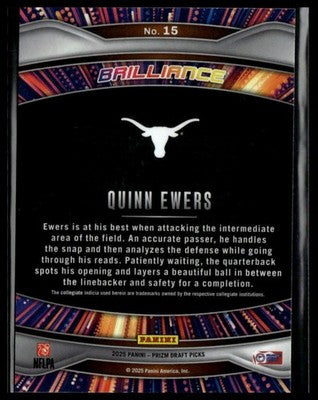 2025 Panini Prizm Draft Picks #15 Quinn Ewers Brilliance