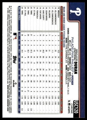 2025 Topps Chrome Update #USC120 Jhoan Duran X-Fractors