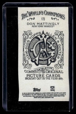 2025 Topps Allen & Ginter #173 Don Mattingly Mini Allen & Ginter Back