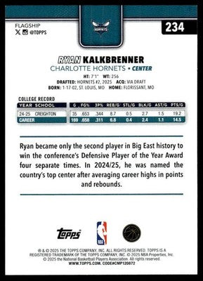 2025-26 Topps #234 Ryan Kalkbrenner