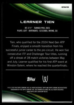 2025 Topps Chrome #147 Learner Tien Prism Refractor