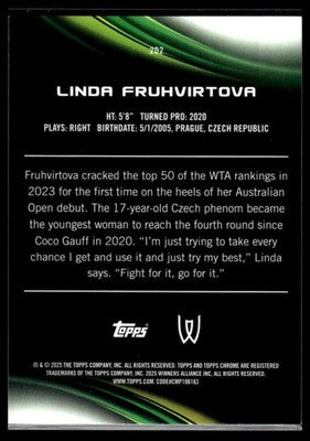 2025 Topps Chrome #202 Linda Fruhvirtova Aqua Refractor #/199