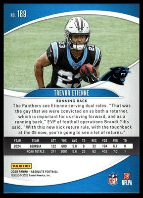 2025 Panini Absolute #189 Trevor Etienne Blue