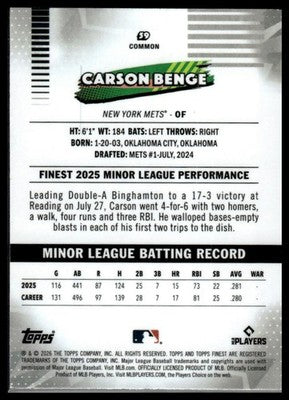 2026 Finest #59 Carson Benge
