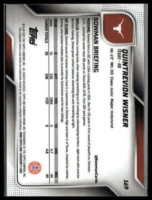 2025 Bowman University Chrome #169 Quintrevion Wisner
