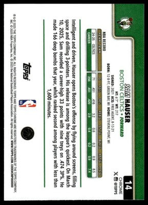 2025-26 Topps Chrome #14 Sam Hauser