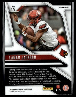 2025 Panini Prizm Draft Picks #177 Lamar Jackson Prizms Silver