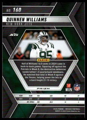 2025 Panini Mosaic #160 Quinnen Williams Mosaic Green