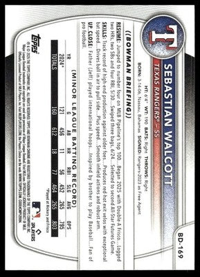 2025 Bowman Draft #BD-169 Sebastian Walcott