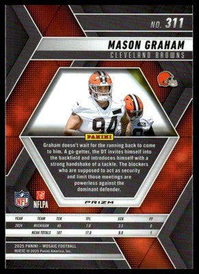 2025 Panini Mosaic #311 Mason Graham Mosaic Green