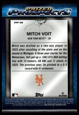 2025 Bowman Draft #PP-10 Mitch Voit Prized Prospects