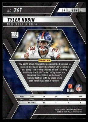 2025 Panini Mosaic #261 Tyler Nubin