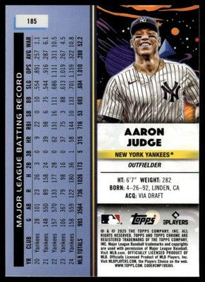 2025 Topps Chrome Cosmic #185 Aaron Judge