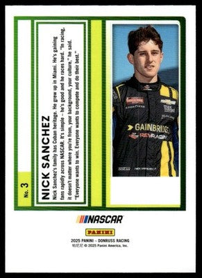 2025 Donruss #3 Nick Sanchez Optic