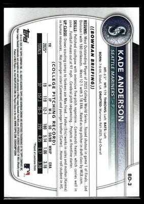 2025 Bowman Draft #BD-3 Kade Anderson
