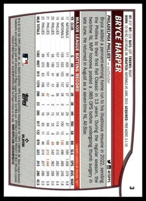 2023 Topps Big League #3 Bryce Harper