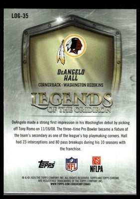 2025 Topps Chrome #LOG-35 DeAngelo Hall Legends of the Gridiron X-Fractor