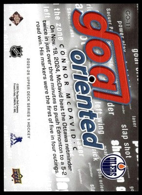 2025-26 Upper Deck #GO-11 Connor McDavid Goal Oriented