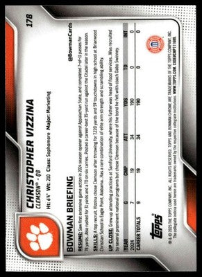 2025 Bowman University Chrome #178 Christopher Vizzina