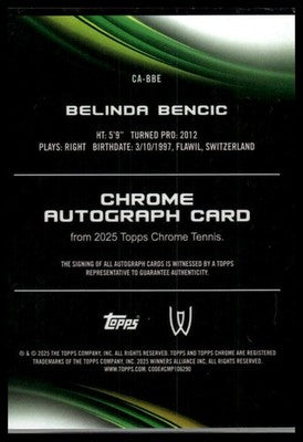 2025 Topps Chrome Sapphire Edition #CA-BBE Belinda Bencic Sapphire Autographs