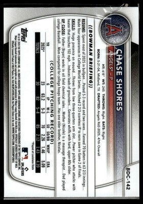 2025 Bowman Draft #BDC-142 Chase Shores Chrome