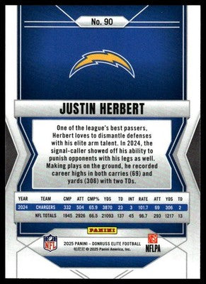 2025 Donruss Elite #90 Justin Herbert