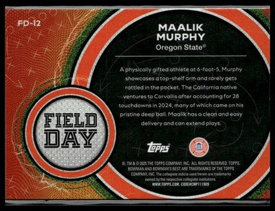 2025 Bowman University Best #FD-12 Maalik Murphy Field Day