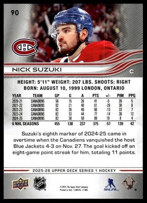 2025-26 Upper Deck #90 Nick Suzuki