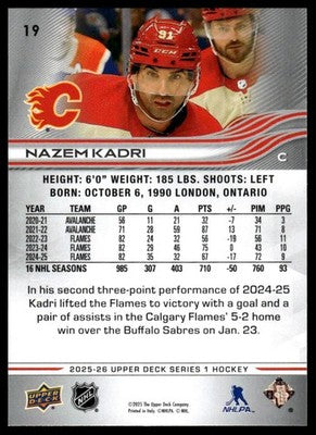 2025-26 Upper Deck #19 Nazem Kadri