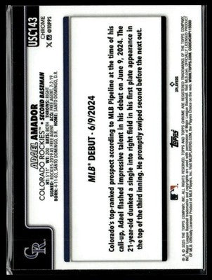 2025 Topps Chrome Update #USC143 Adael Amador